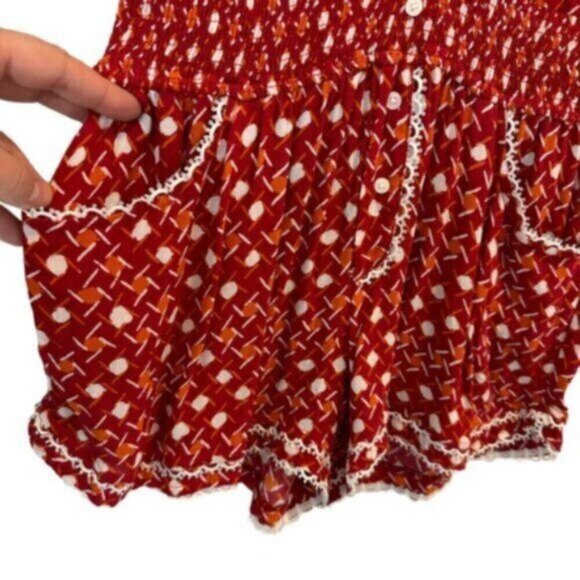 NWT Poupette St Barth | Women's Red Moon Georgette Print Jumpsuit Size Medium - Picture 6 of 12